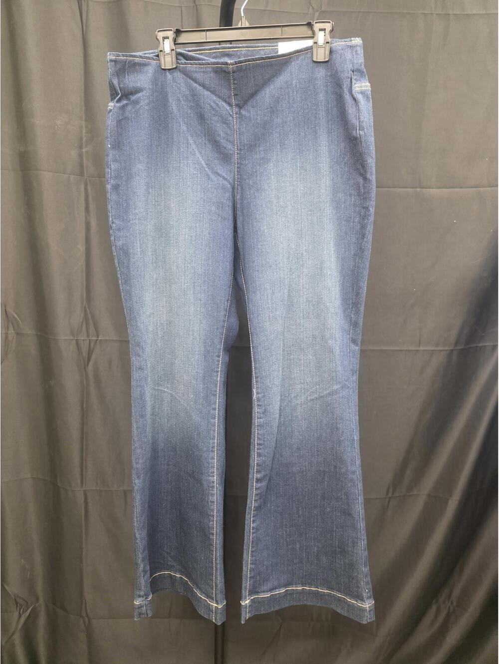 I.N.C. INTERNATIONAL CONCEPTS PLUS SIZE PULL-ON FLARE-LEG DE DARK INDIGO 14W